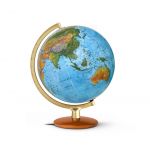 Handkaschierter Doppelbild-Leuchtglobus DFNI 3015 Globus 30cm Tischglobus Globe Earth World Büro